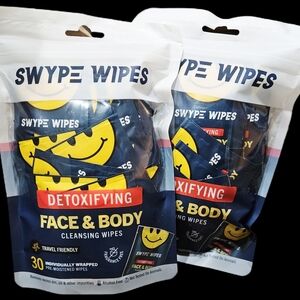 NWT JOE BOXER 》2pks/60pcs《 SWIPE WIPES DETOXIFYING FACE & BODY CLEANSING WIPES!